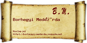 Borhegyi Medárda névjegykártya